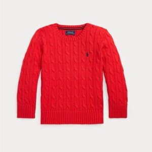 Polo by Ralph Lauren Red Cable Knit Sweater